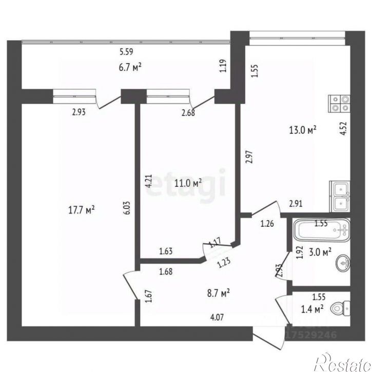 2-комн квартира ул Суздальская, 20,  д. 20