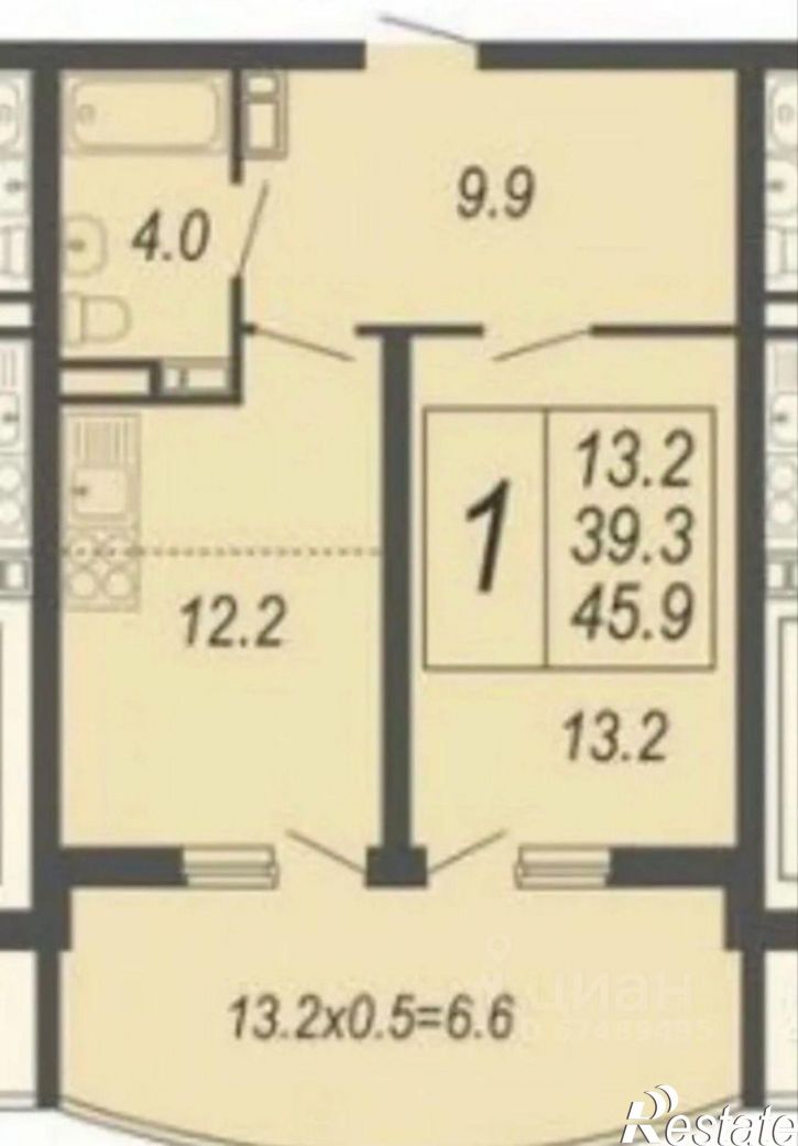 1-комн квартира Адмиралтейский б-р, 3 1,  д. 3 1,  к. 1