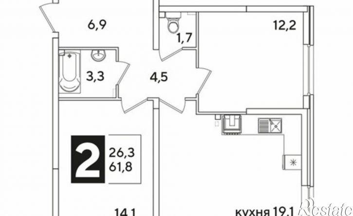 2-комн квартира в новом доме ул им. Ивана Беличенко, 83,  д. 83