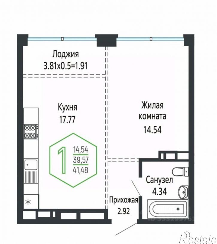 1-комн квартира