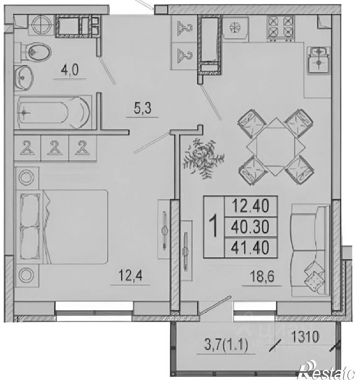 1-комн квартира ул Старокубанская, 123А,  д. 123А