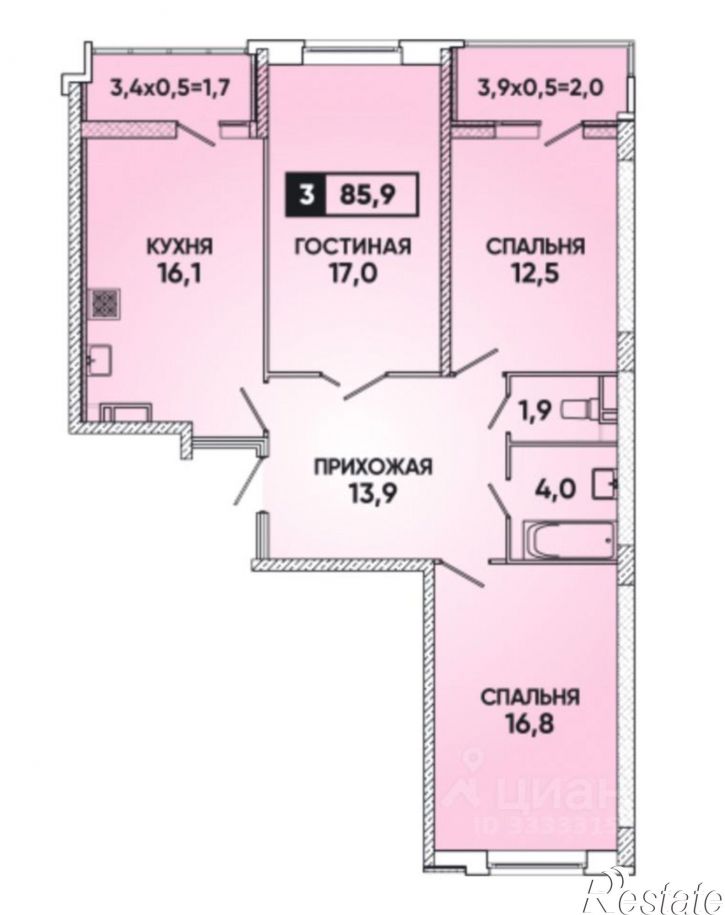 3-комн квартира ул им. Григория Булгакова, 12 1,  д. 12 1,  к. 1