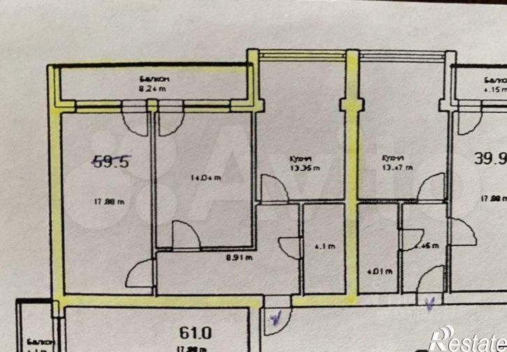2-комн квартира ул им. Есенина, 84Б,  д. 84Б