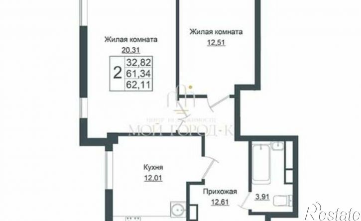 2-комн квартира Карпатская улица, 1
