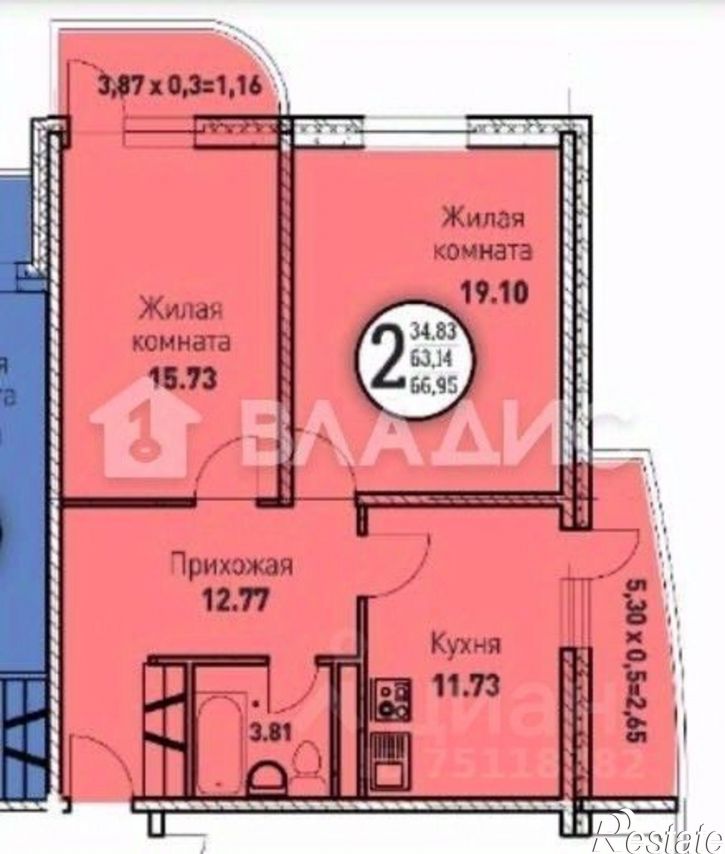 2-комн квартира ул Круговая, 4В 1,  д. 4В 1,  к. 1