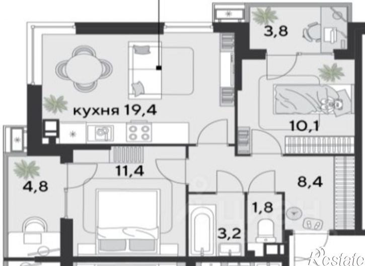 2-комн квартира ул им. Героя Нурбагандова, 3,  д. 3