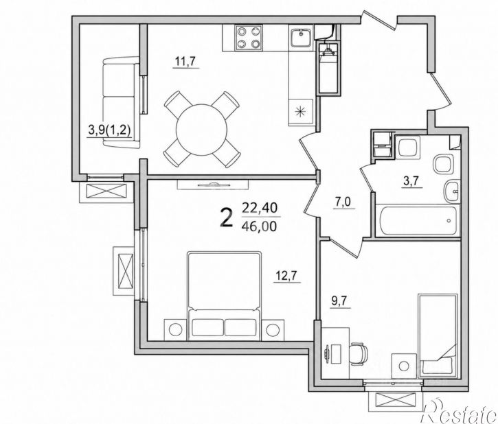 2-комн квартира ул им. Даниила Смоляна, 65 1,  д. 65 1,  к. 1