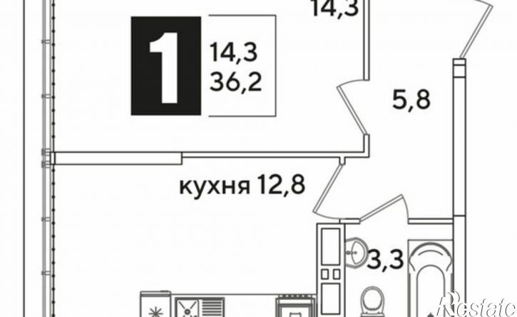 1-комн квартира улица Ивана Беличенко, 84к3