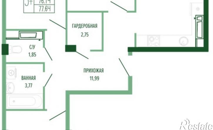 3-комн квартира ул Круговая, 4/1,  д. 4/1