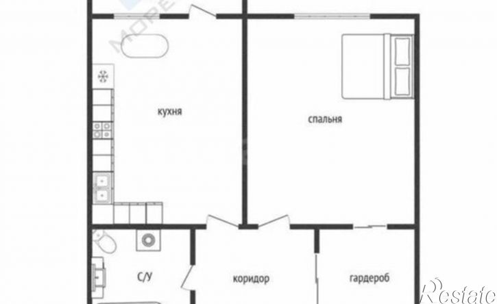 1-комн квартира ул Московская, 125 2,  д. 125 2,  к. 2