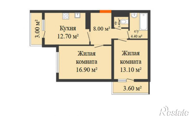2-комн квартира проспект Писателя Знаменского, 34,  д. 34