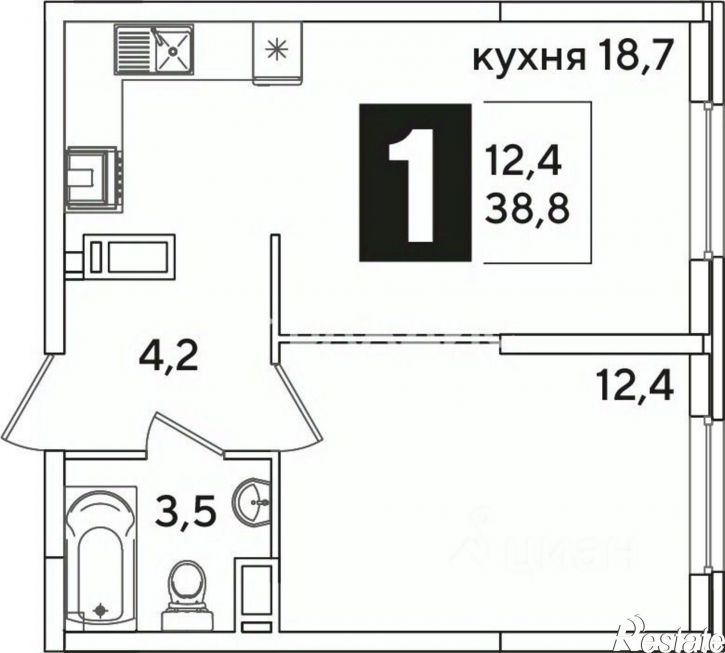 1-комн квартира улица Ивана Беличенко, 88 к3,  д. 88 к3