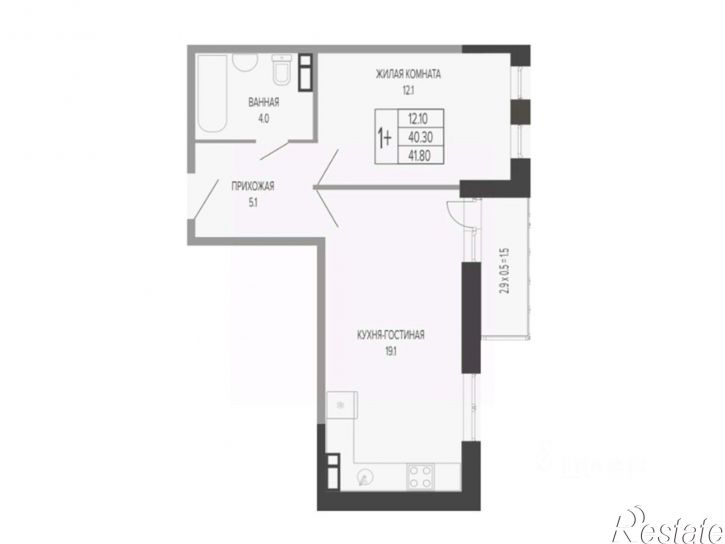 1-комн квартира в новом доме Круговая улица, 4/1 к5,  д. 4/1 к5