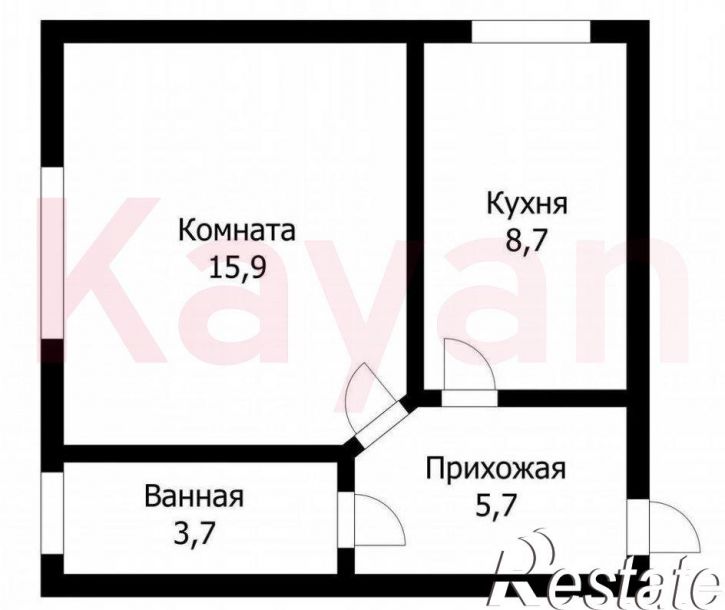 1-комн квартира Курская ул.