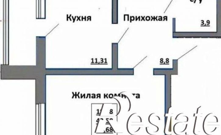 1-комн квартира в новом доме улица Монтажников, 1/2,  д. 1/2