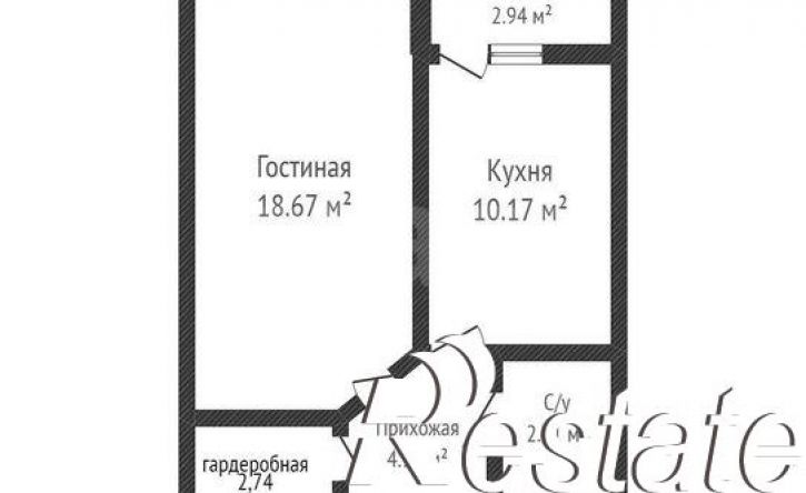 1-комн квартира Железнодорожная улица, 23/1,  д. 23/1
