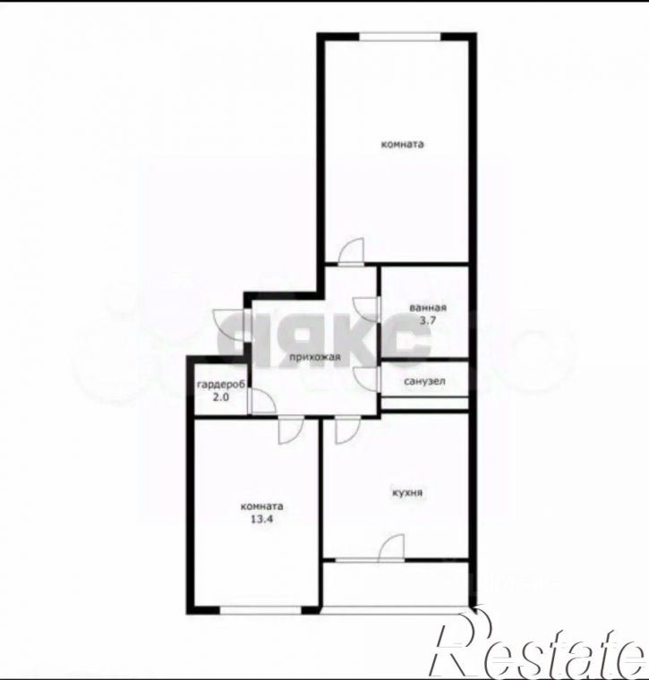 2-комн квартира улица Мурата Ахеджака, 12 к4,  д. 12 к4