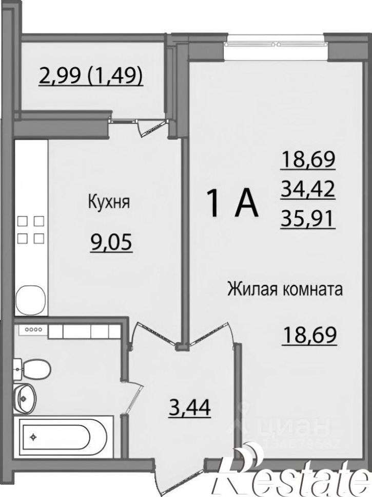 1-комн квартира Заполярная улица, 39 к2,  д. 39 к2