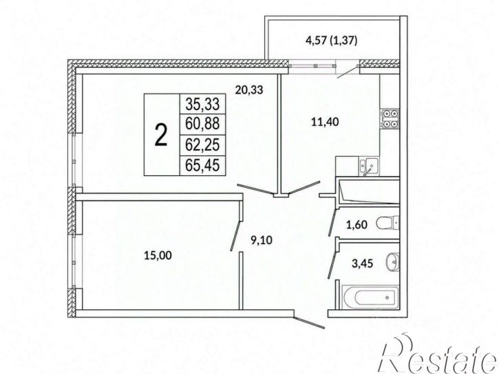 2-комн квартира проспект Писателя Знаменского, 9 к4,  д. 9 к4
