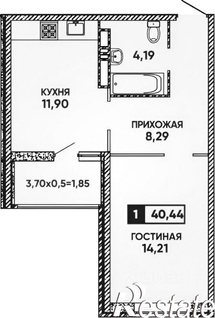 1-комн квартира улица Героя Георгия Бочарникова, 8/2,  д. 8/2