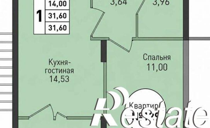 1-комн квартира улица имени Генерала Брусилова, 5 к1,  д. 5 к1