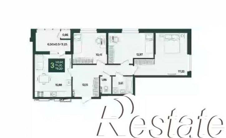 3-комн квартира улица Адмирала Макарова, 5 к3,  д. 5 к3