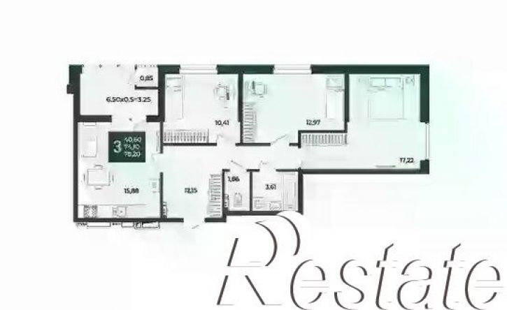3-комн квартира улица Адмирала Макарова, 5 к3,  д. 5 к3