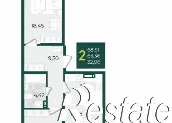 2-комн квартира улица Адмирала Макарова, 1Г,  д. 1Г