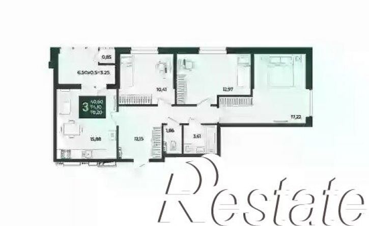 3-комн квартира улица Адмирала Макарова, 5 к3,  д. 5 к3