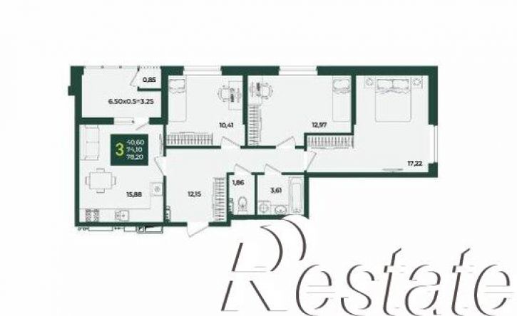 3-комн квартира улица Адмирала Макарова, 5 к3,  д. 5 к3