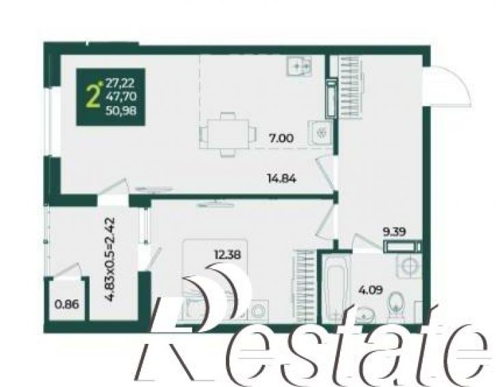 1-комн квартира улица Адмирала Макарова, 5 к3,  д. 5 к3