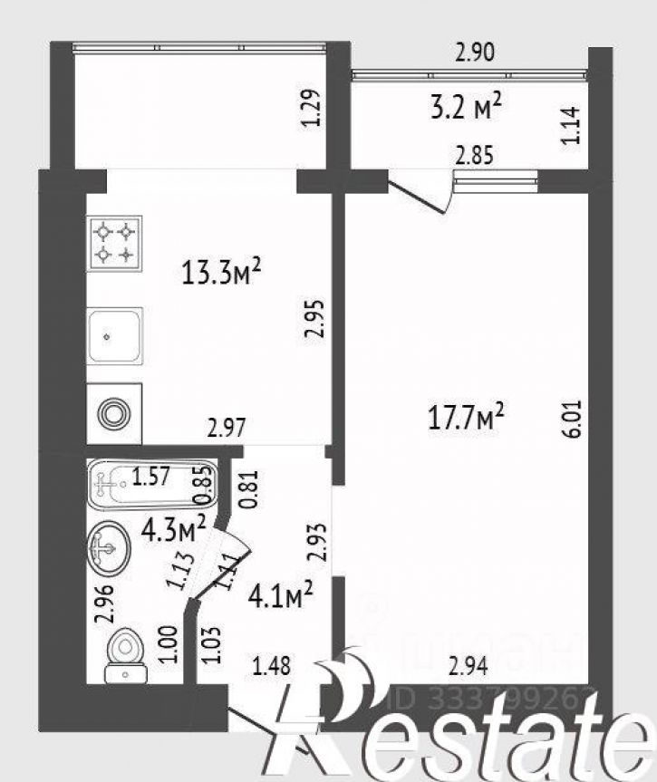 1-комн квартира улица имени Сергея Есенина, 84Б,  д. 84Б