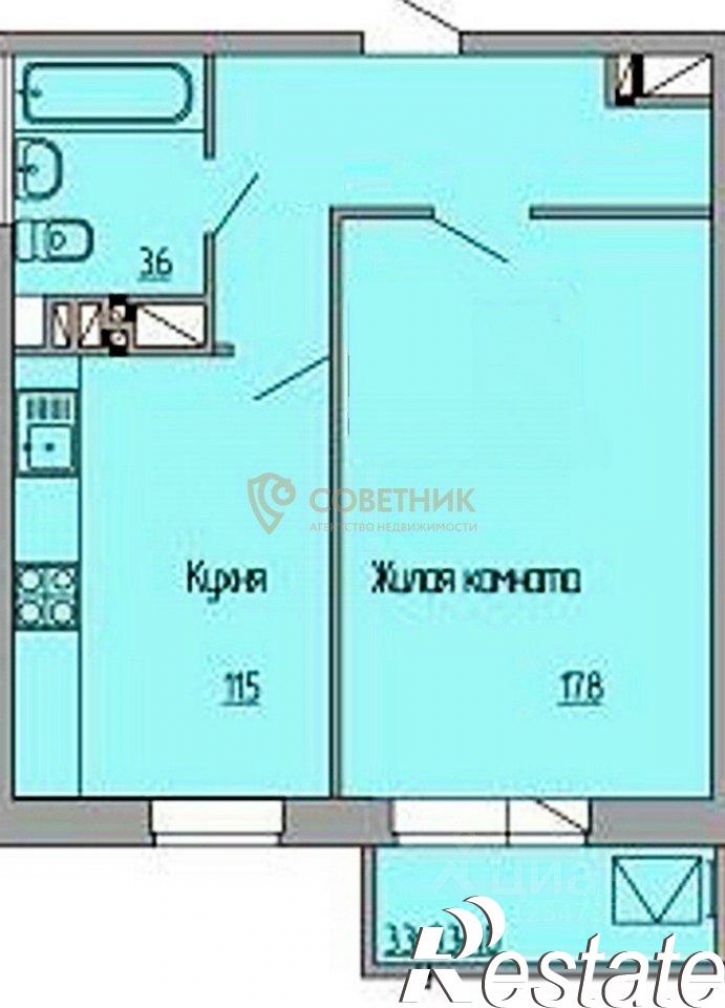 1-комн квартира Московская улица, 125 к1,  д. 125 к1