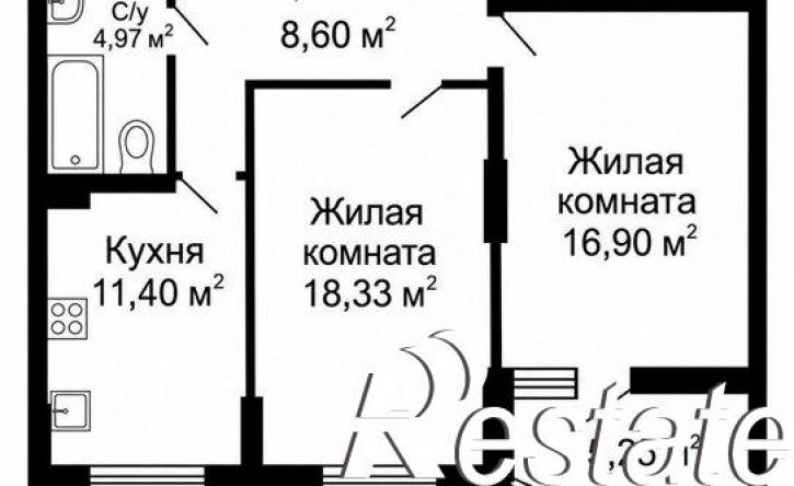2-комн квартира Командорская улица, 15,  д. 15