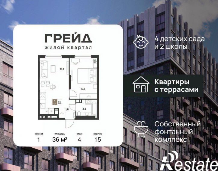 1-комн квартира в новом доме микрорайон Плодородный-2