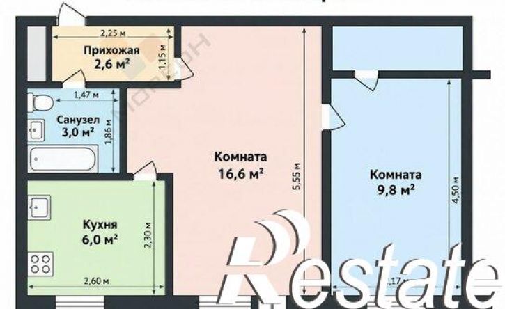 2-комн квартира улица Бородина, 24,  д. 24
