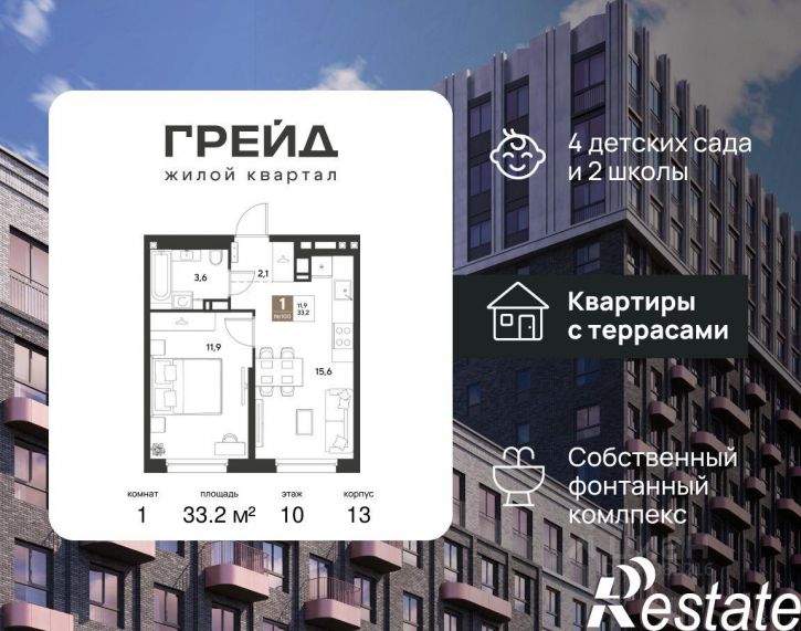 1-комн квартира в новом доме микрорайон Плодородный-2