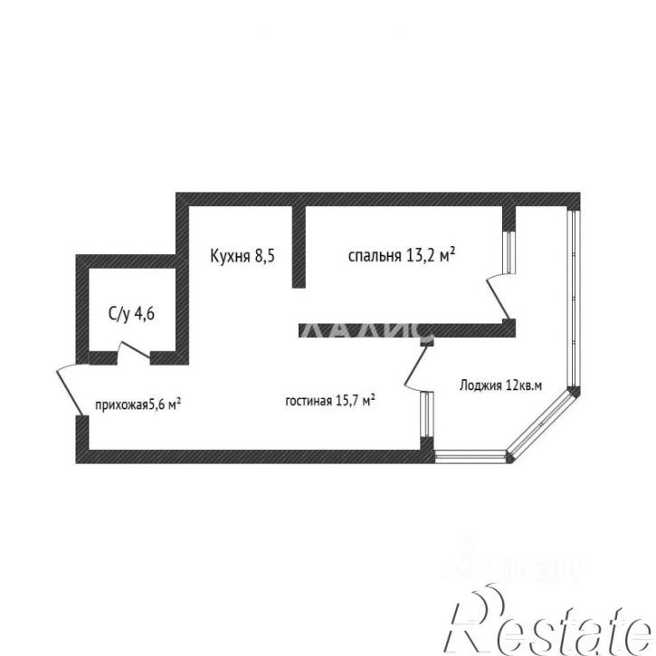 2-комн квартира микрорайон Любимово, 5/1
