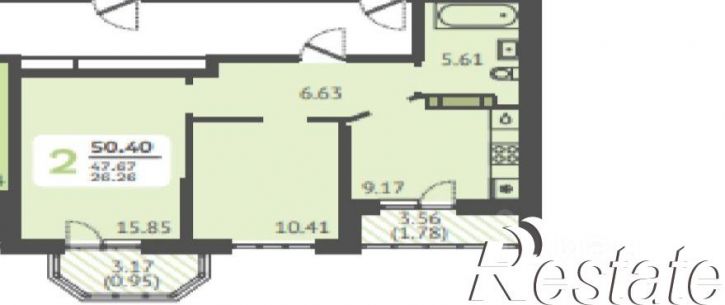 2-комн квартира улица Красных Партизан, 1/4 к15,  д. 1/4 к15