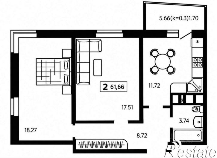 2-комн квартира Уральская улица, 71 к1,  д. 71 к1