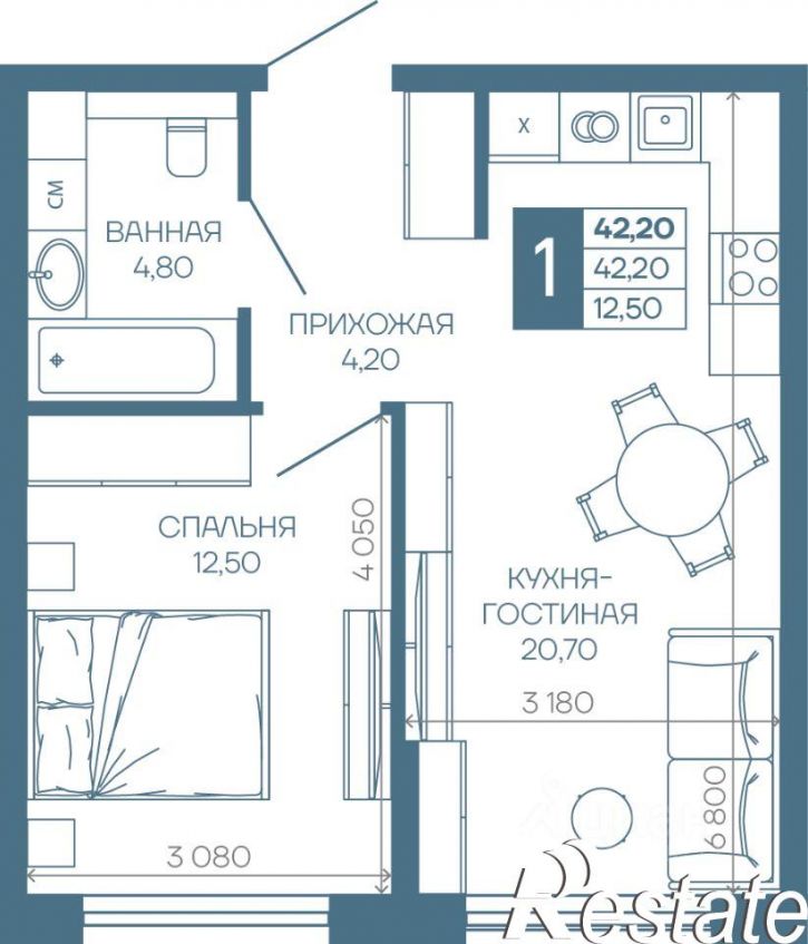 1-комн квартира в новом доме Душистая улица, 35,  д. 35