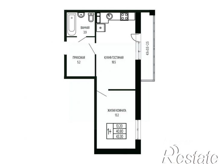 1-комн квартира в новом доме Круговая улица, 4/1 к5,  д. 4/1 к5