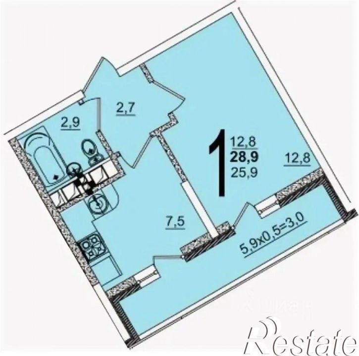 1-комн квартира улица Западный Обход, 45 к2,  д. 45 к2