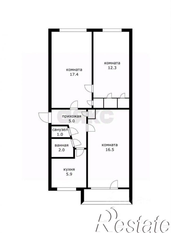 3-комн квартира Темрюкская улица, 65,  д. 65