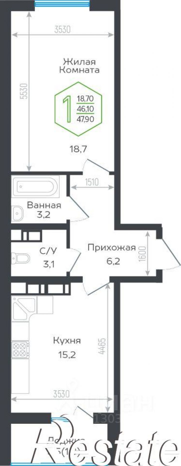 1-комн квартира в новом доме Обрывная улица, 22/1,  д. 22/1