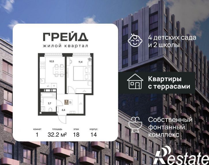 1-комн квартира в новом доме микрорайон Плодородный-2