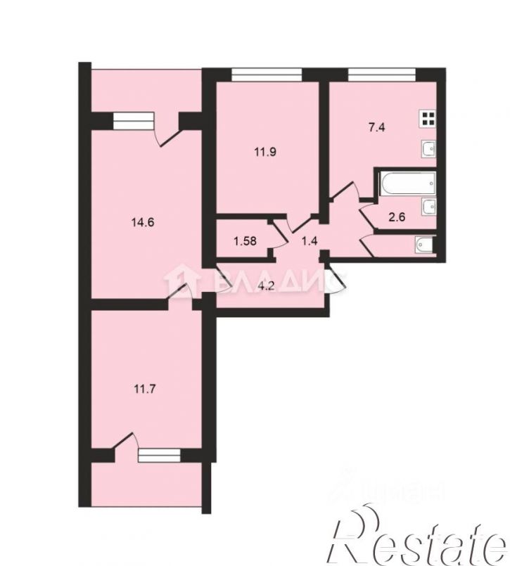 3-комн квартира улица Ковалёва, 6,  д. 6