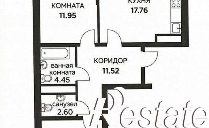 2-комн квартира Школьная улица, 1,  д. 1