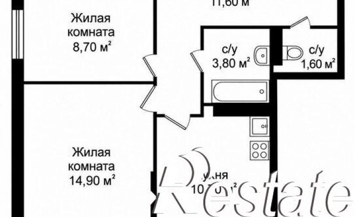 2-комн квартира улица Снесарева, 10 к3,  д. 10 к3