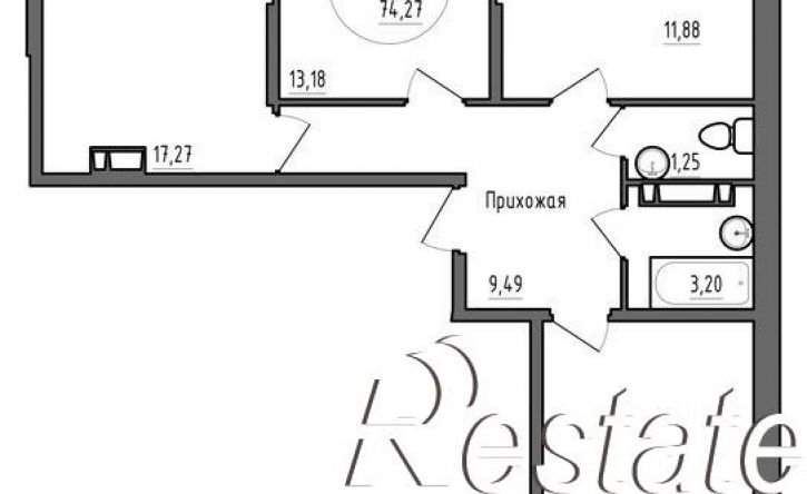 3-комн квартира в новом доме улица имени Владимира Жириновского, 7 сА,  д. 7 сА